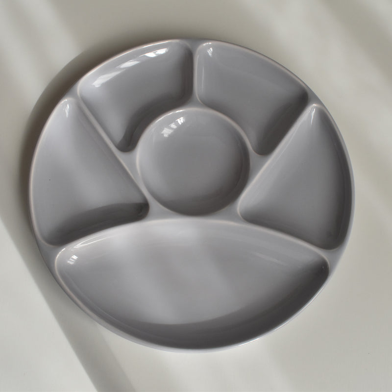 Vintage Fondue Plate Gien Gris F