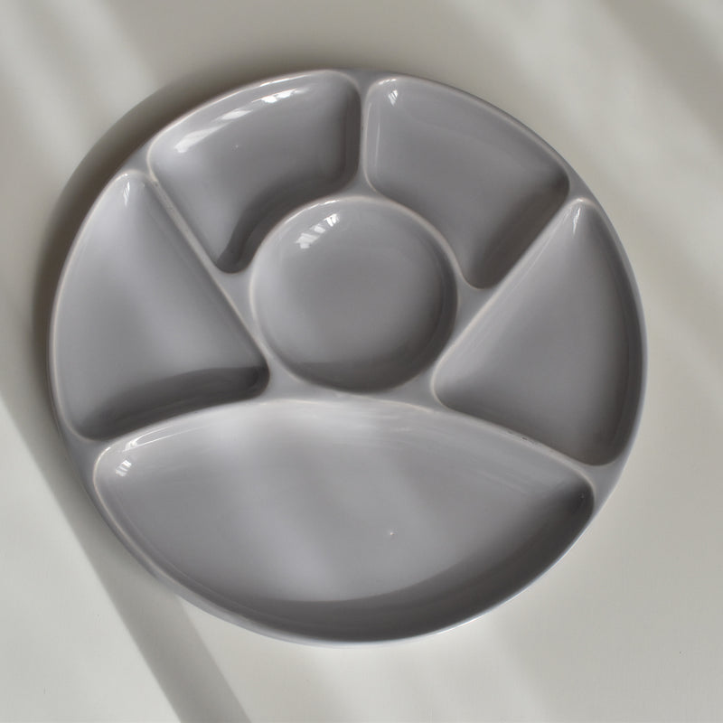 Vintage Fondue Plate Gien Gris G