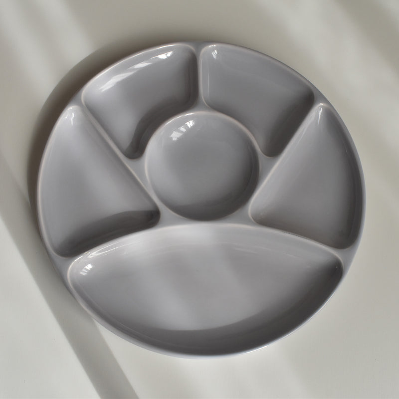 Vintage Fondue Plate Gien Gris H