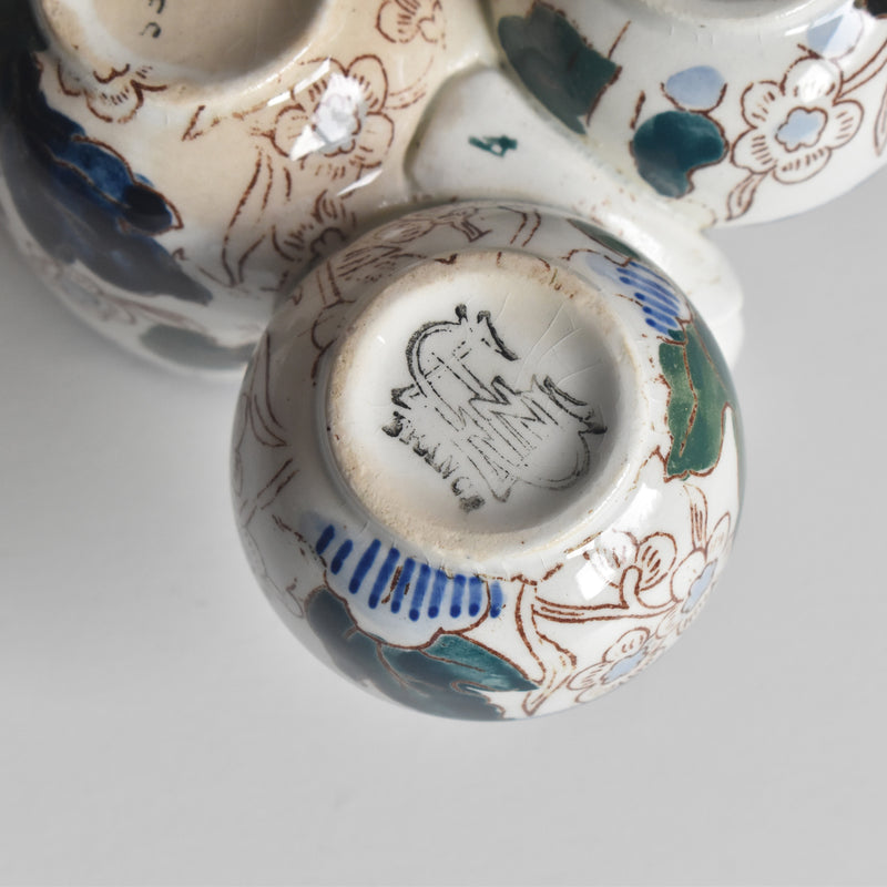 Antique Mustard Pot and Salt Cellar, Gien Mauves