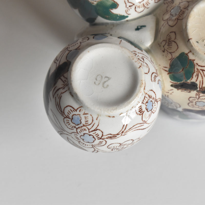 Antique Mustard Pot and Salt Cellar, Gien Mauves