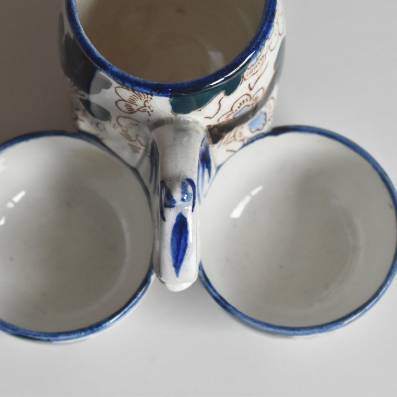 Antique Mustard Pot and Salt Cellar, Gien Mauves