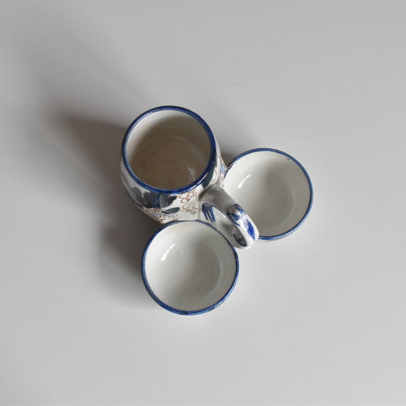 Antique Mustard Pot and Salt Cellar, Gien Mauves