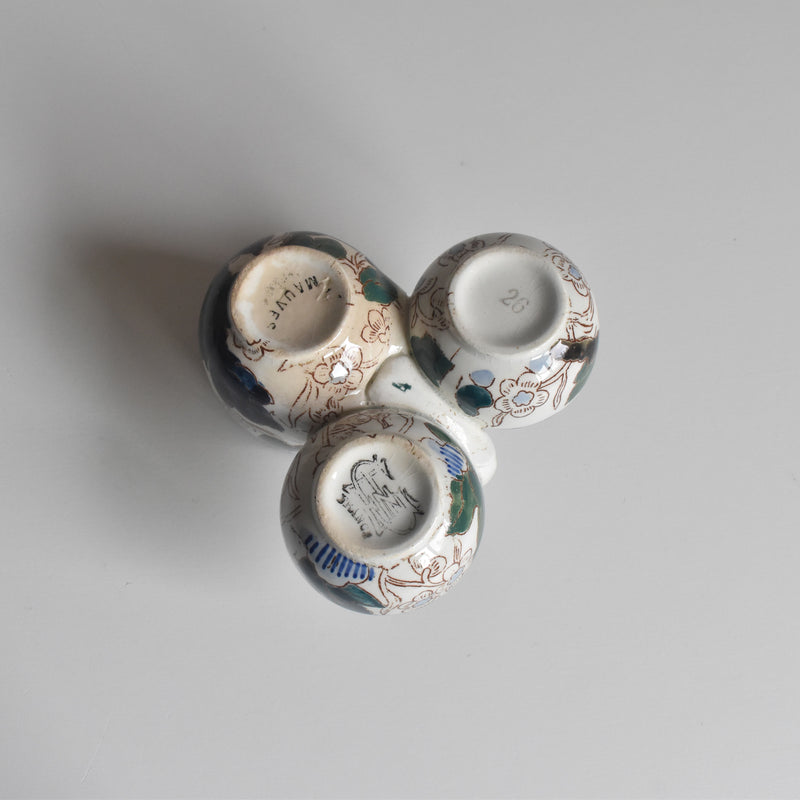 Antique Mustard Pot and Salt Cellar, Gien Mauves