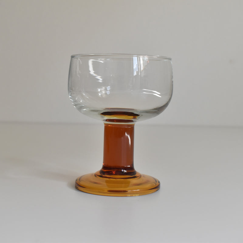 Vintage Stemmed Champagne Glass (Brown)
