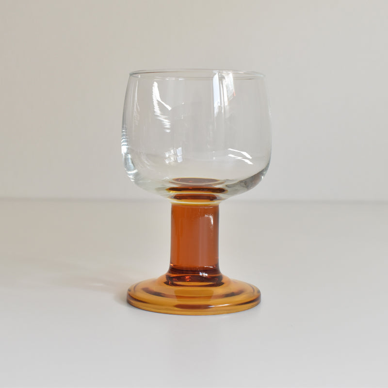 Vintage Footed Water Glass (Brown)