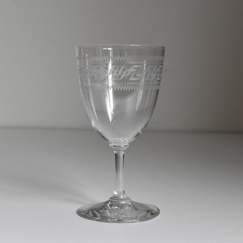 Antique Water Crystal Glass PORTIEUX Guillochage PP