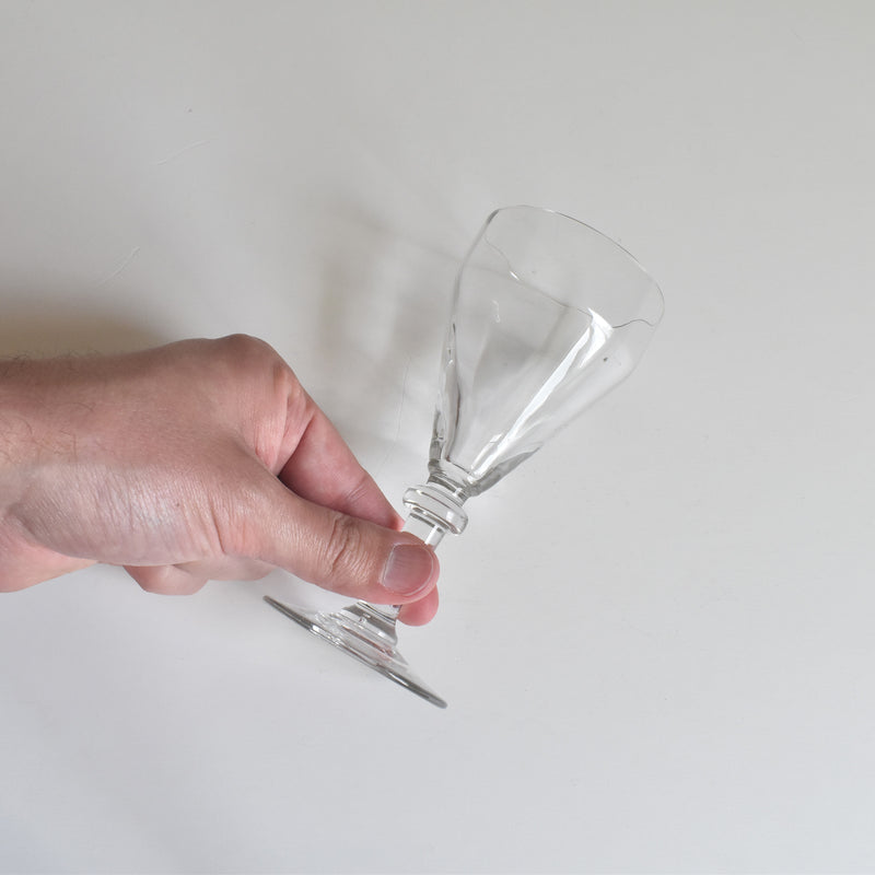 Antique wine glass, faceted