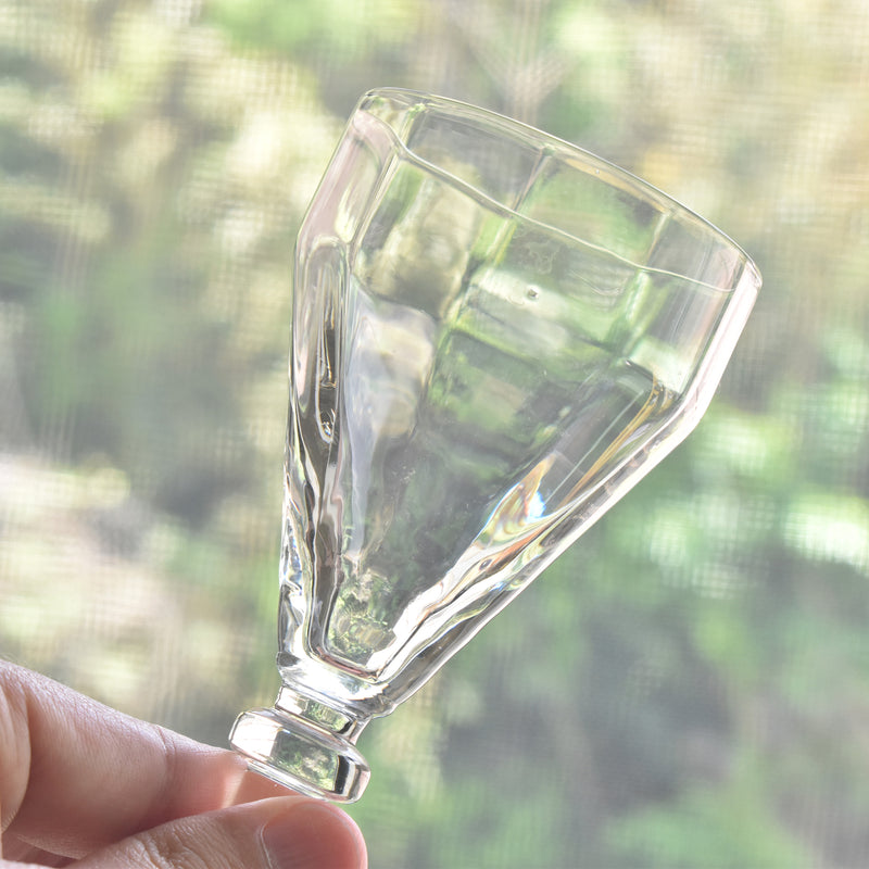 Antique wine glass, faceted
