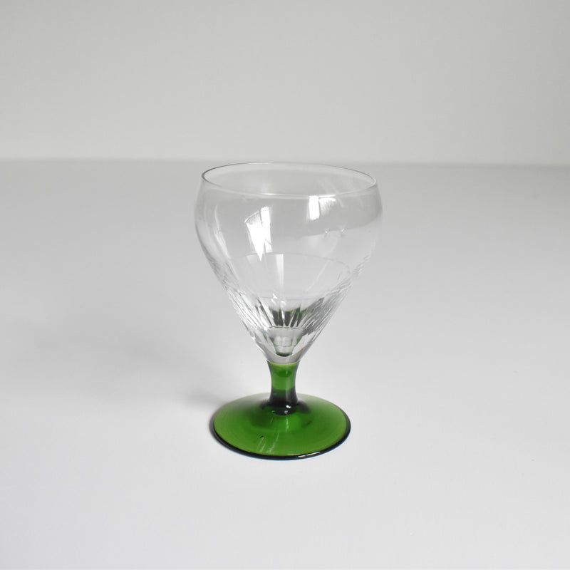 Antique White Wine Glass Portieux Québec Green