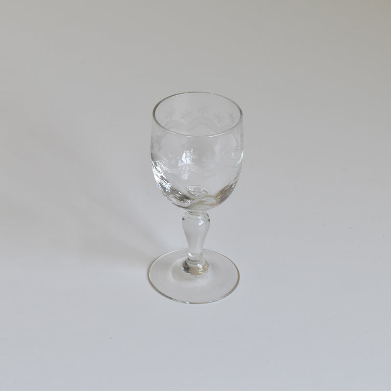 Antique Wine Glass Guillochage