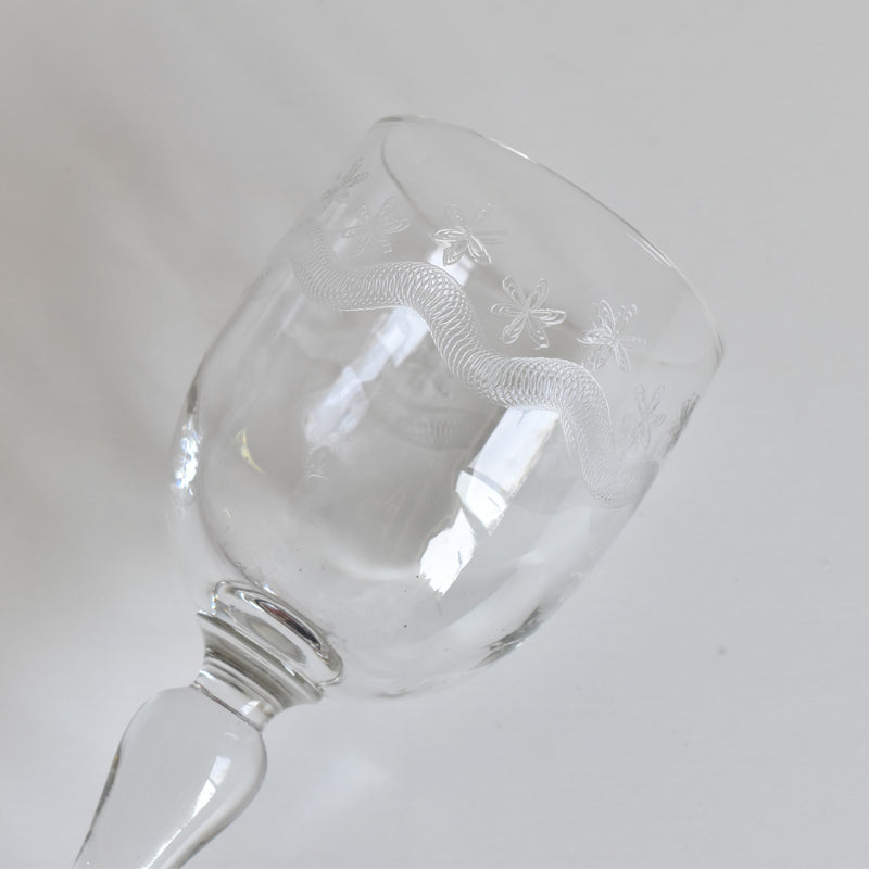 Antique Wine Glass Guillochage