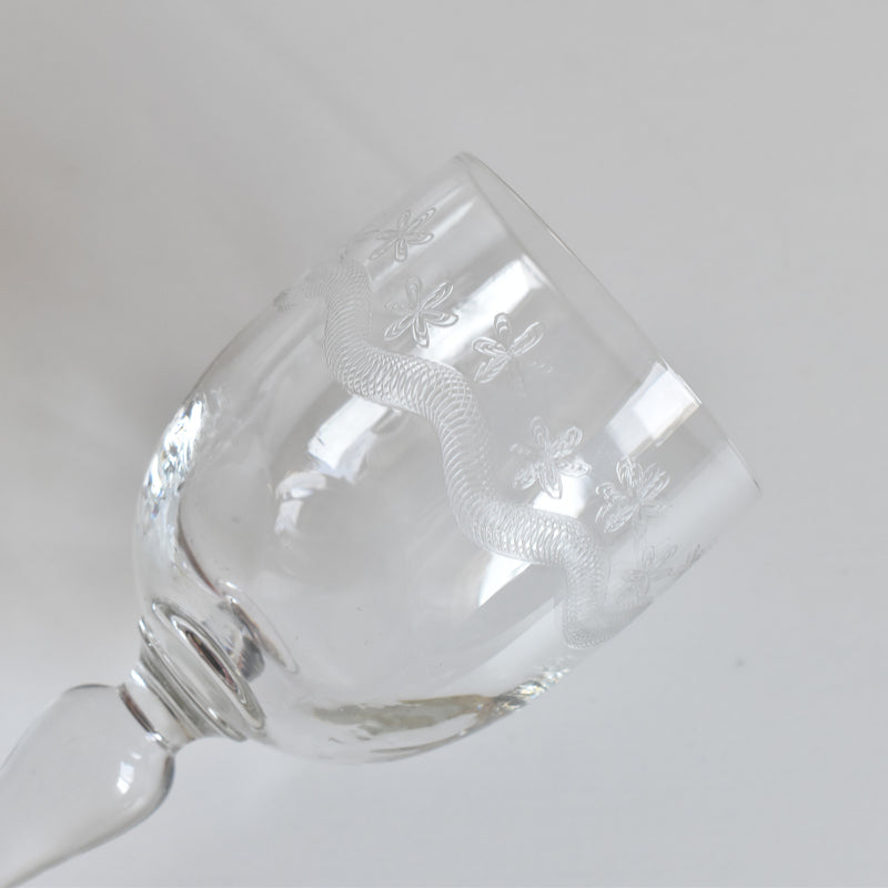 Antique Wine Glass Guillochage