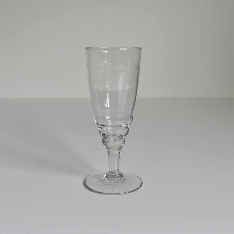 アンティークシャンパングラス エッチングZigZag