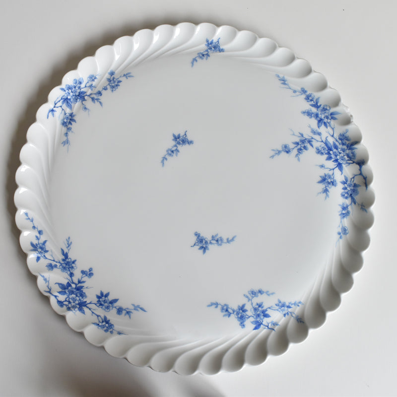 Vintage Tart Plate Limoges Haviland Cerisier Bleu