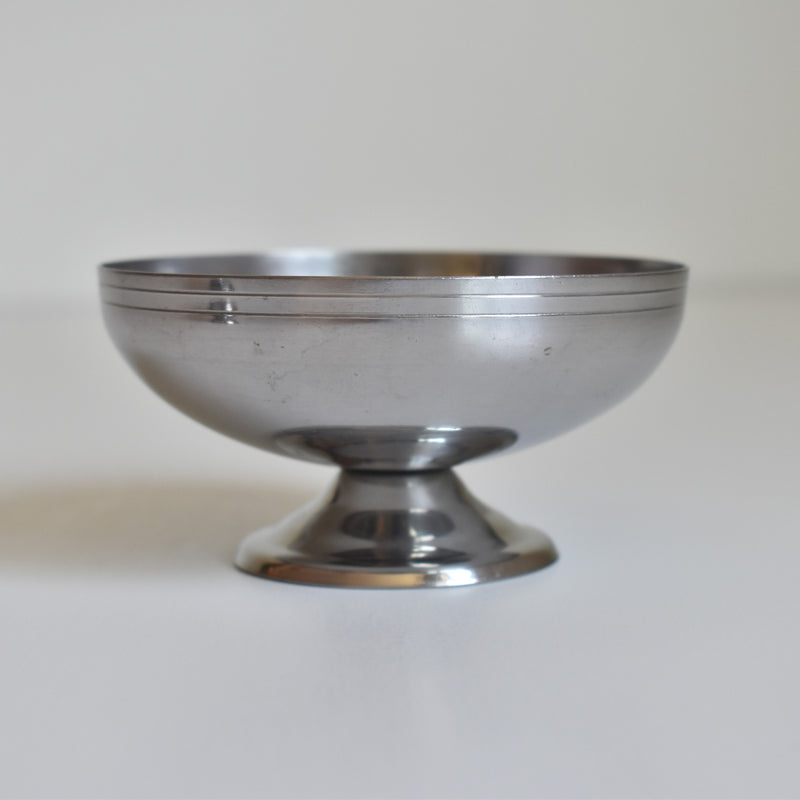 Vintage Stainless Steel Ice Cream Cups - Round