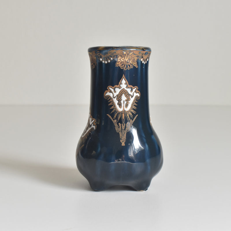 Antique Small Flower Vase, KG Lunéville, Blue