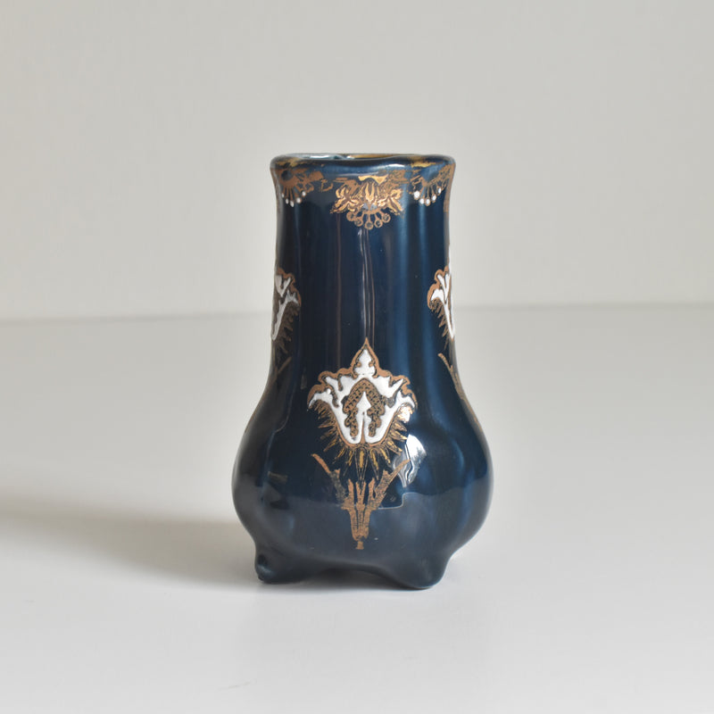 Antique Small Flower Vase, KG Lunéville, Blue
