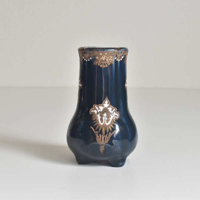 Antique Small Flower Vase, KG Lunéville, Blue