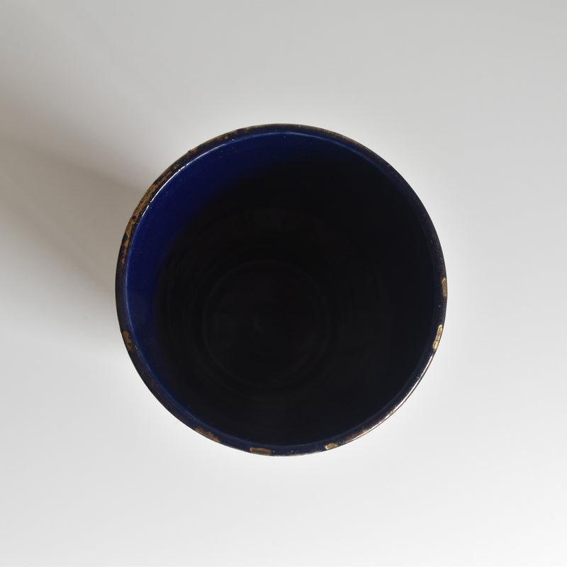 Antique flower vase, K&G Luneville, blue