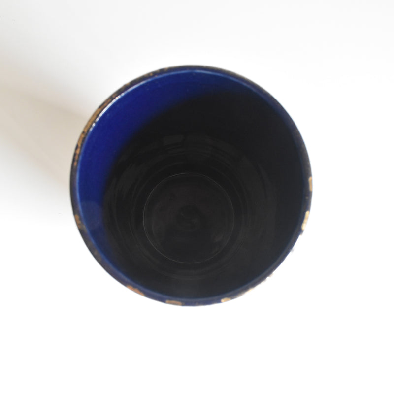 Antique flower vase, K&G Luneville, blue