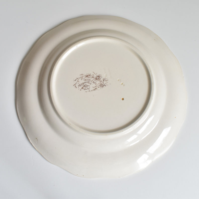 Antique Plate Longchamp Marguerites (Daisies) Cornflower F