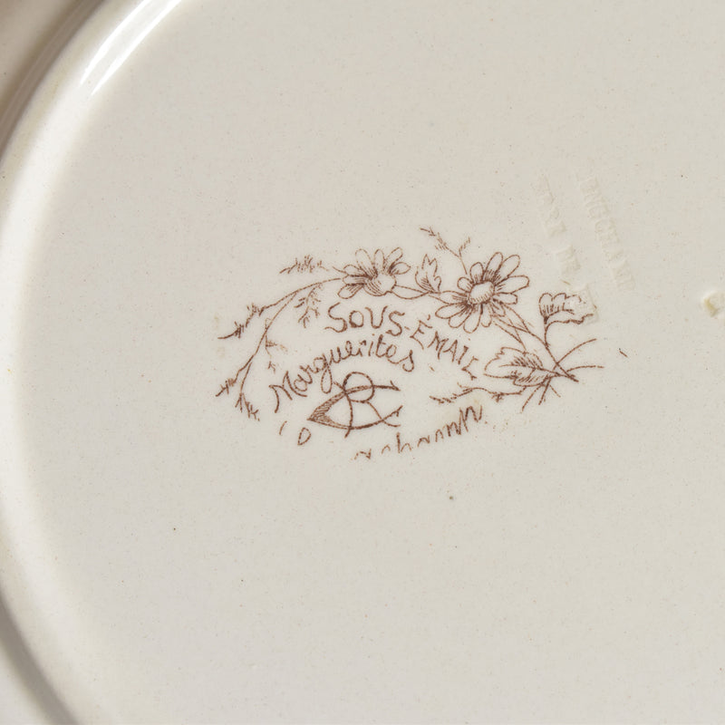 Antique Plate Longchamp Marguerites (Daisies) Cornflower F
