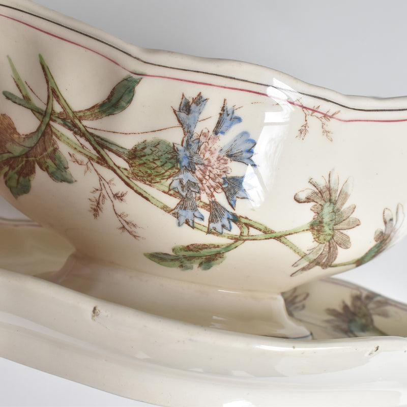 Antique Longchamp Sauce Boat - Marguerites