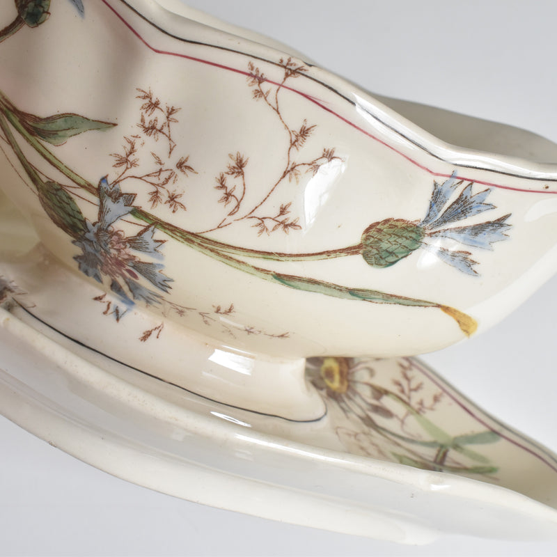 Antique Longchamp Sauce Boat - Marguerites