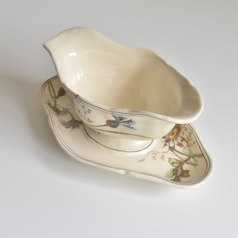 Antique Longchamp Sauce Boat - Marguerites