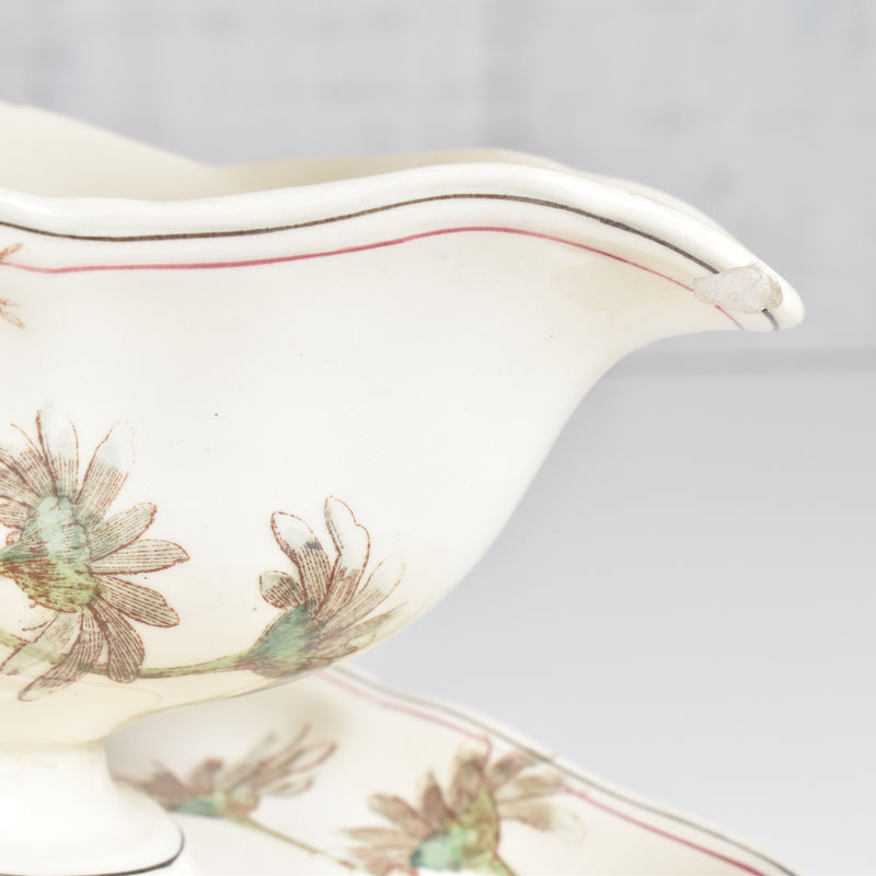 Antique Longchamp Sauce Boat - Marguerites