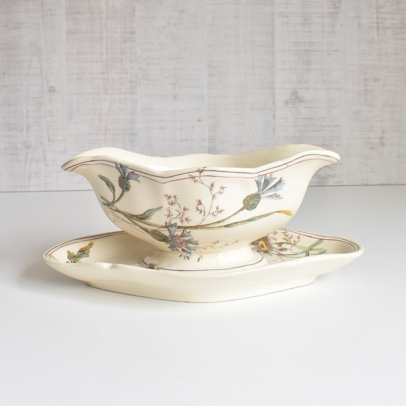 Antique Longchamp Sauce Boat - Marguerites
