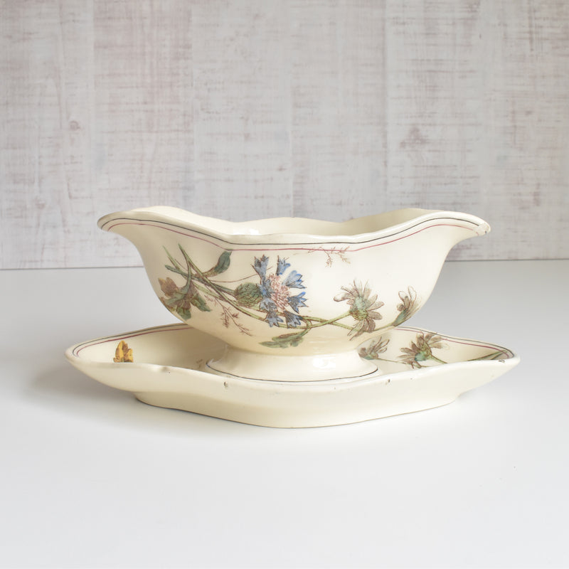 Antique Longchamp Sauce Boat - Marguerites