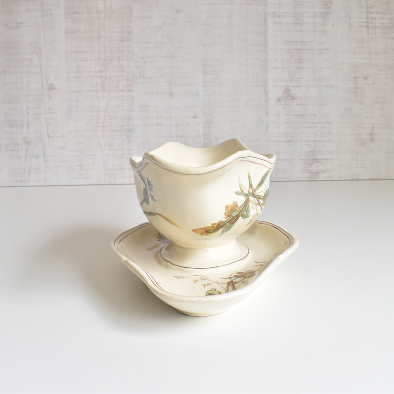 Antique Longchamp Sauce Boat - Marguerites