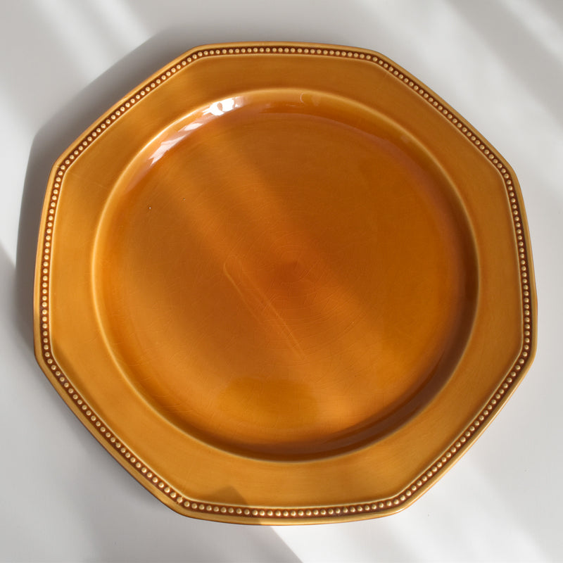 ヴィンテージ大皿ロンシャン オクトゴナル ブラウン