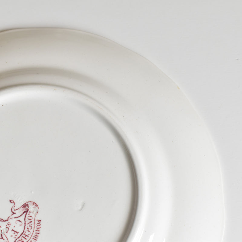 Antique Plate Longwy Pommiers (Apple Trees) C