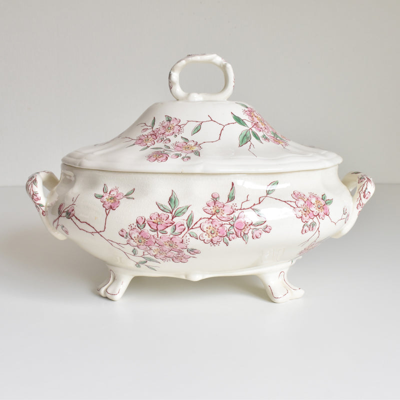 Antique soup tureen, Longchamp "Pommiers"