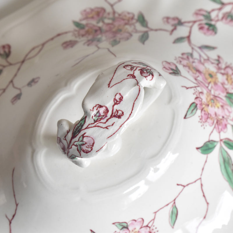 Antique soup tureen, Longchamp "Pommiers"