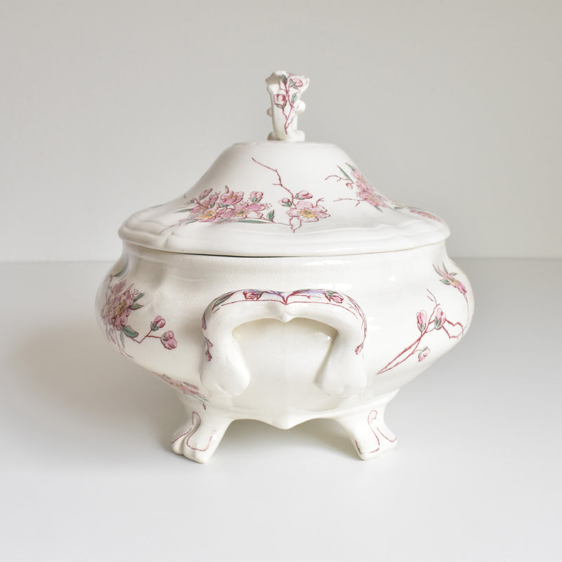 Antique soup tureen, Longchamp "Pommiers"