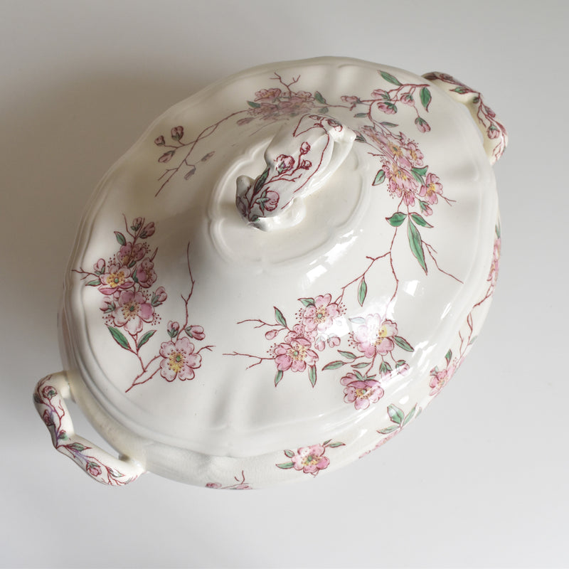 Antique soup tureen, Longchamp "Pommiers"