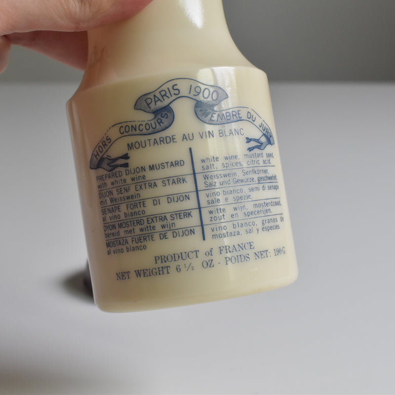 Vintage Mustard Pot Milk Glass Grey-Poupon