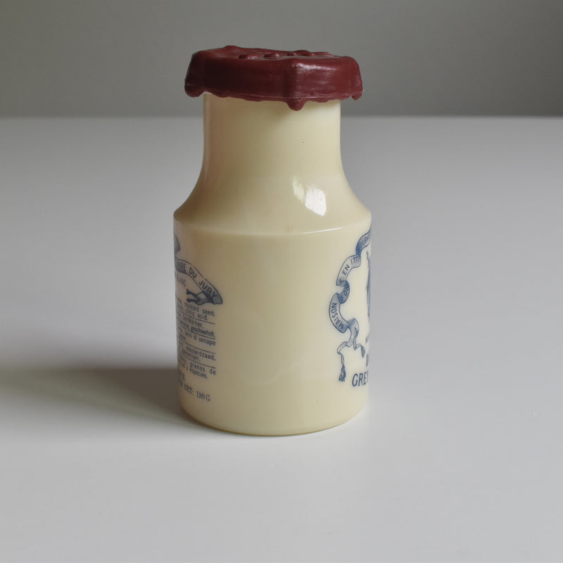 Vintage Mustard Pot Milk Glass Grey-Poupon