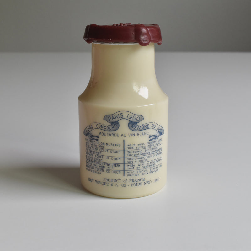 Vintage Mustard Pot Milk Glass Grey-Poupon