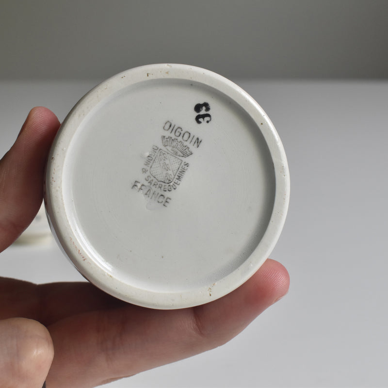 Vintage Digoin & Sarreguemines Mustard Pot Grey-Poupon