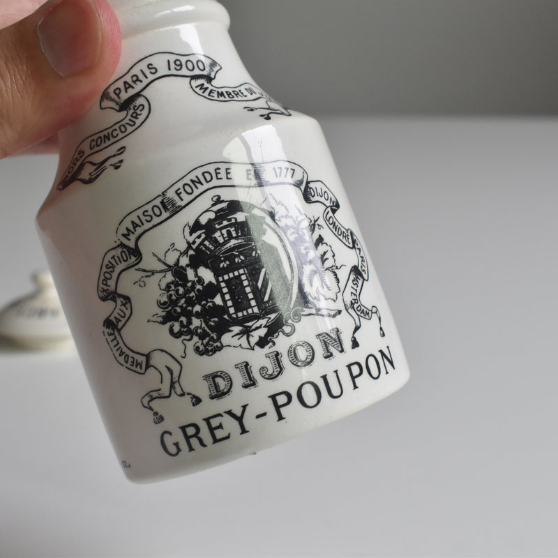 Vintage Digoin & Sarreguemines Mustard Pot Grey-Poupon