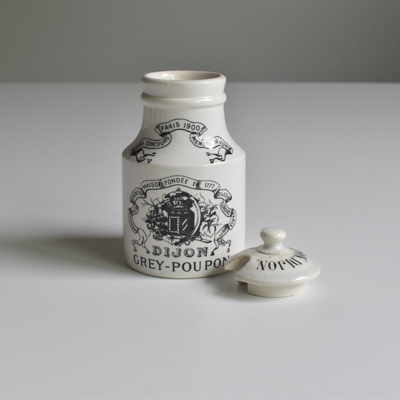 Vintage Digoin & Sarreguemines Mustard Pot Grey-Poupon