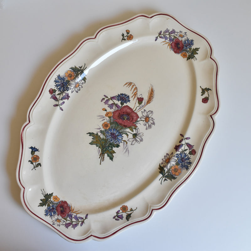Vintage Oval Platter, Digoin & Sarreguemines Agreste
