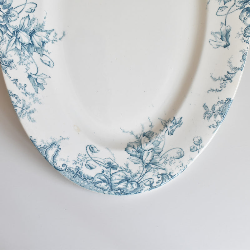 Antique Oval Platter, Clairefontaine, Cyclamens Big