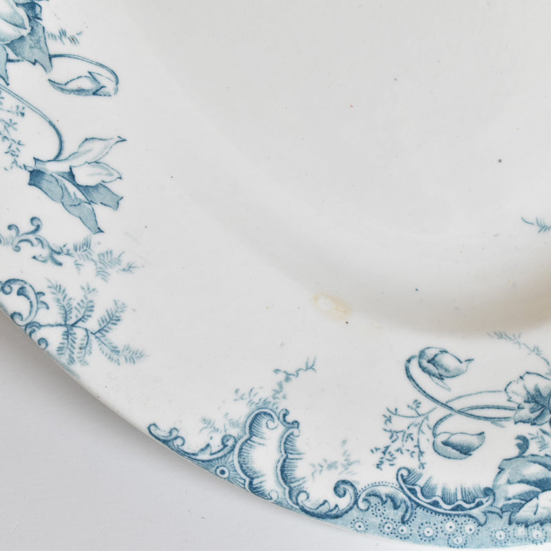 Antique Oval Platter, Clairefontaine, Cyclamens Big