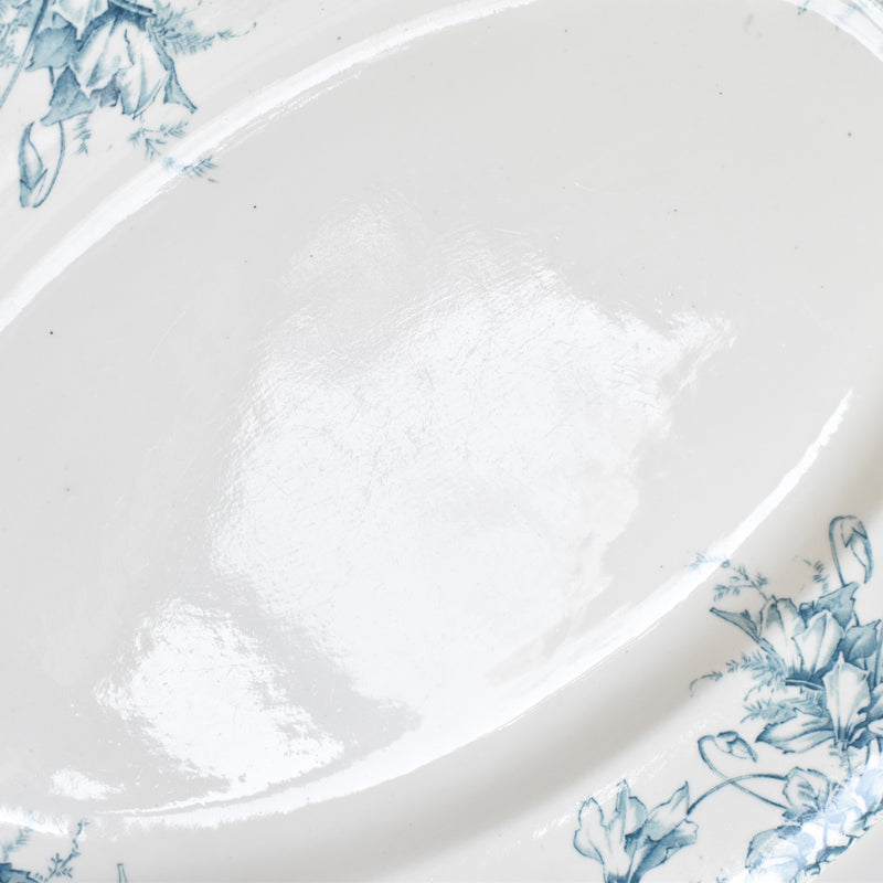 Antique Oval Platter, Clairefontaine, Cyclamens Big